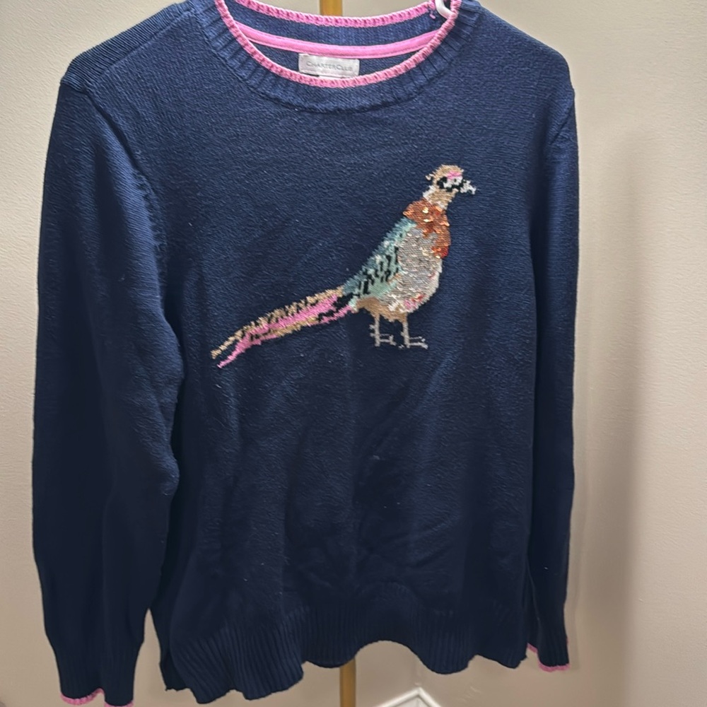 Women’s charter club XL sequin led pheasant sweater